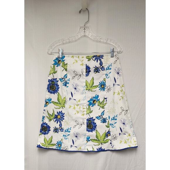 Grace Elements Floral Multicolor White Pencil Skirt Sizeb 6 - Picture 1 of 3